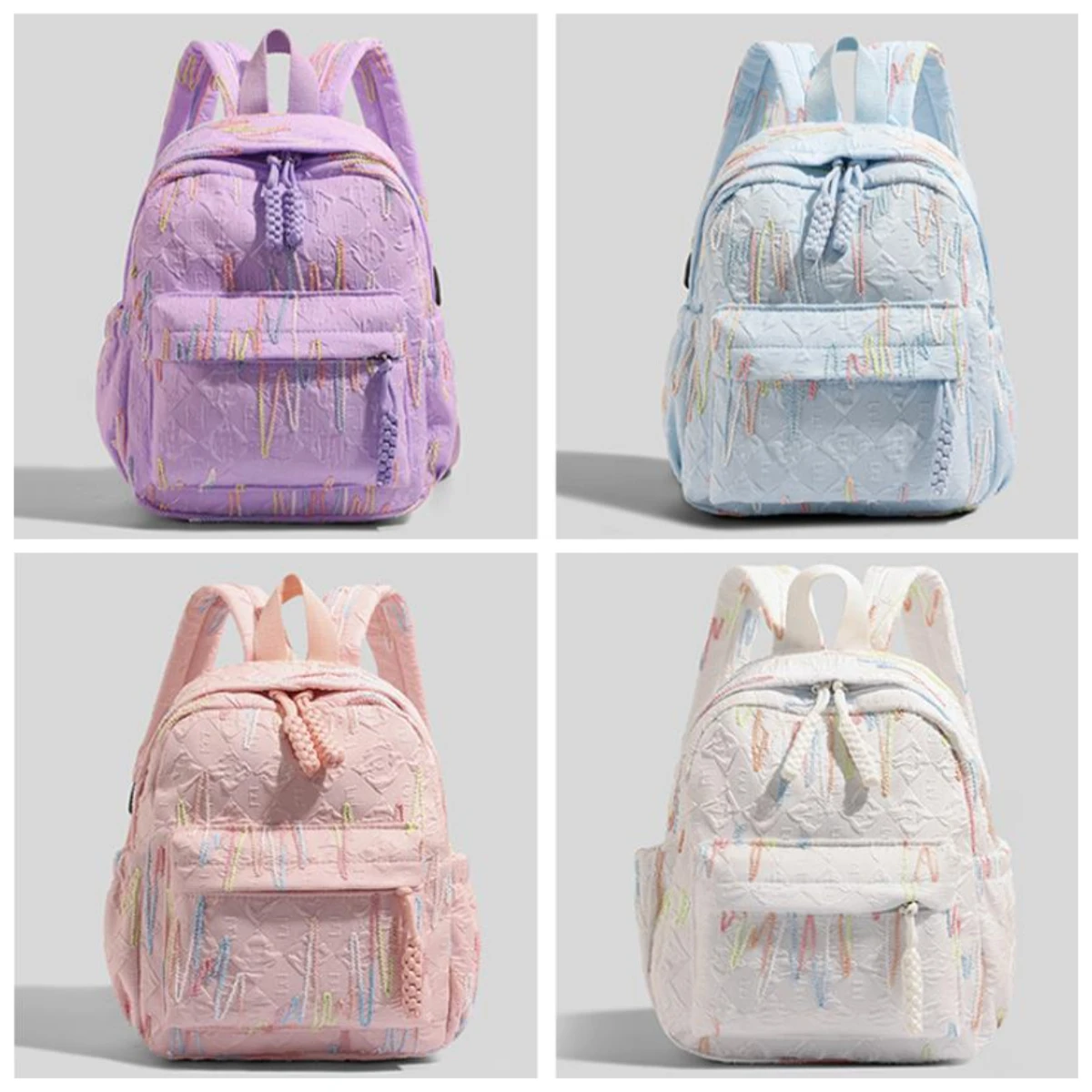 

Bubble grid girl cute versatile small schoolbag going out lightweight small backpack college student mommy bag