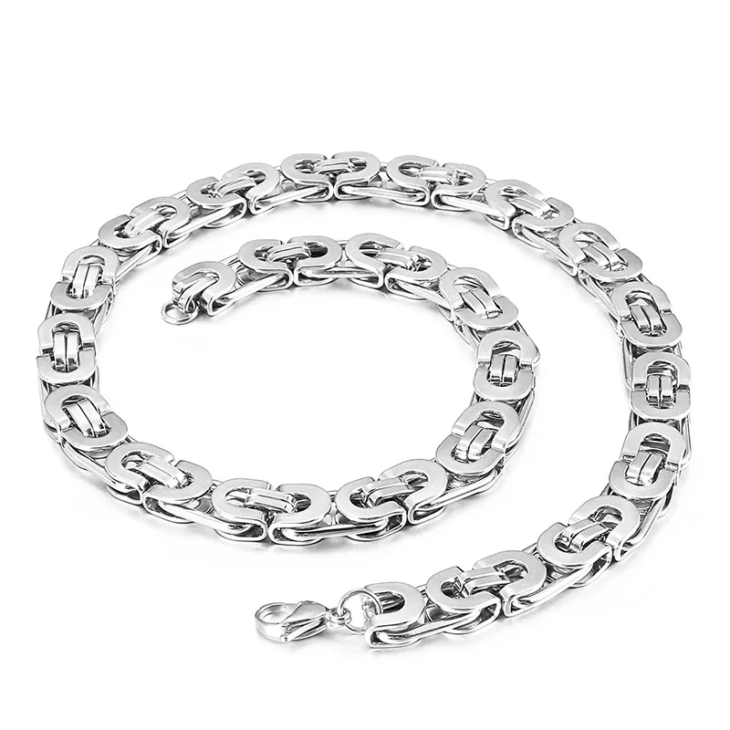 Fongten 45/50/55/60cm Stainless Steel Creative Paperclip Necklace Punk Fashion Style Men Chain Trendy Jewelry Birthday Party
