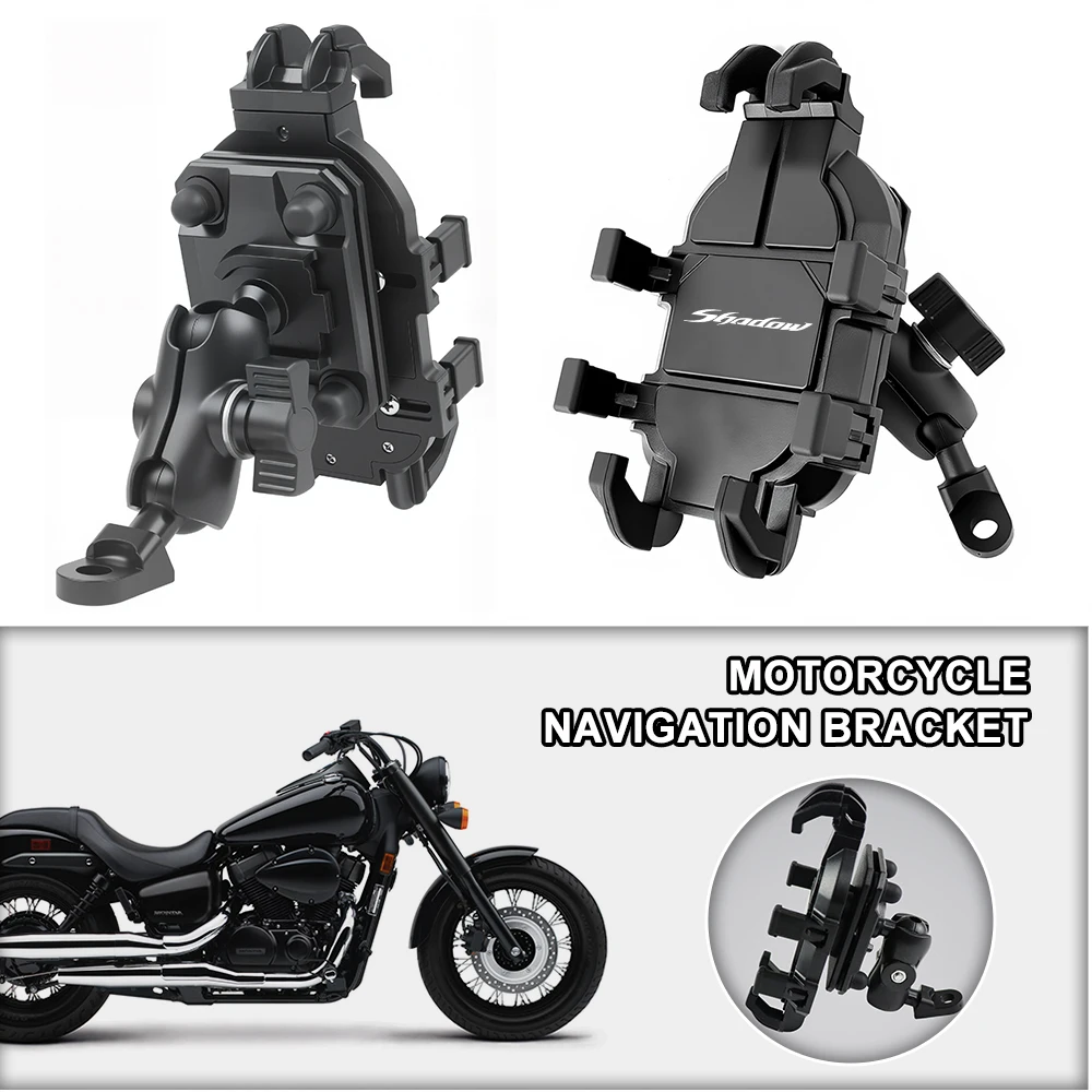 Motorcycle Phone Mount Anti-Shake 360° Rotation Handlebar Holder For Shadow 400 600 1200 1300 VT1200 Sha dow VT 400 VT600 VT750