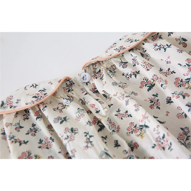 0- 3 Yrs Little Girls Floral Shirt Cozy Cotton Baby Long Sleeve Petal Collar Blouse Spring Summer Toddler Tops Kids Outwear