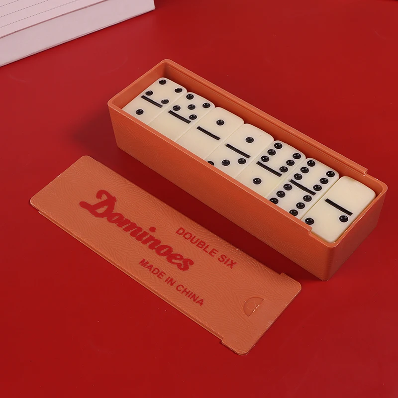 Juego de dominó con caja de melamina, 28 azulejos de dominó, regalos, juego de mesa profesional multifuncional para decoración de juegos familiares