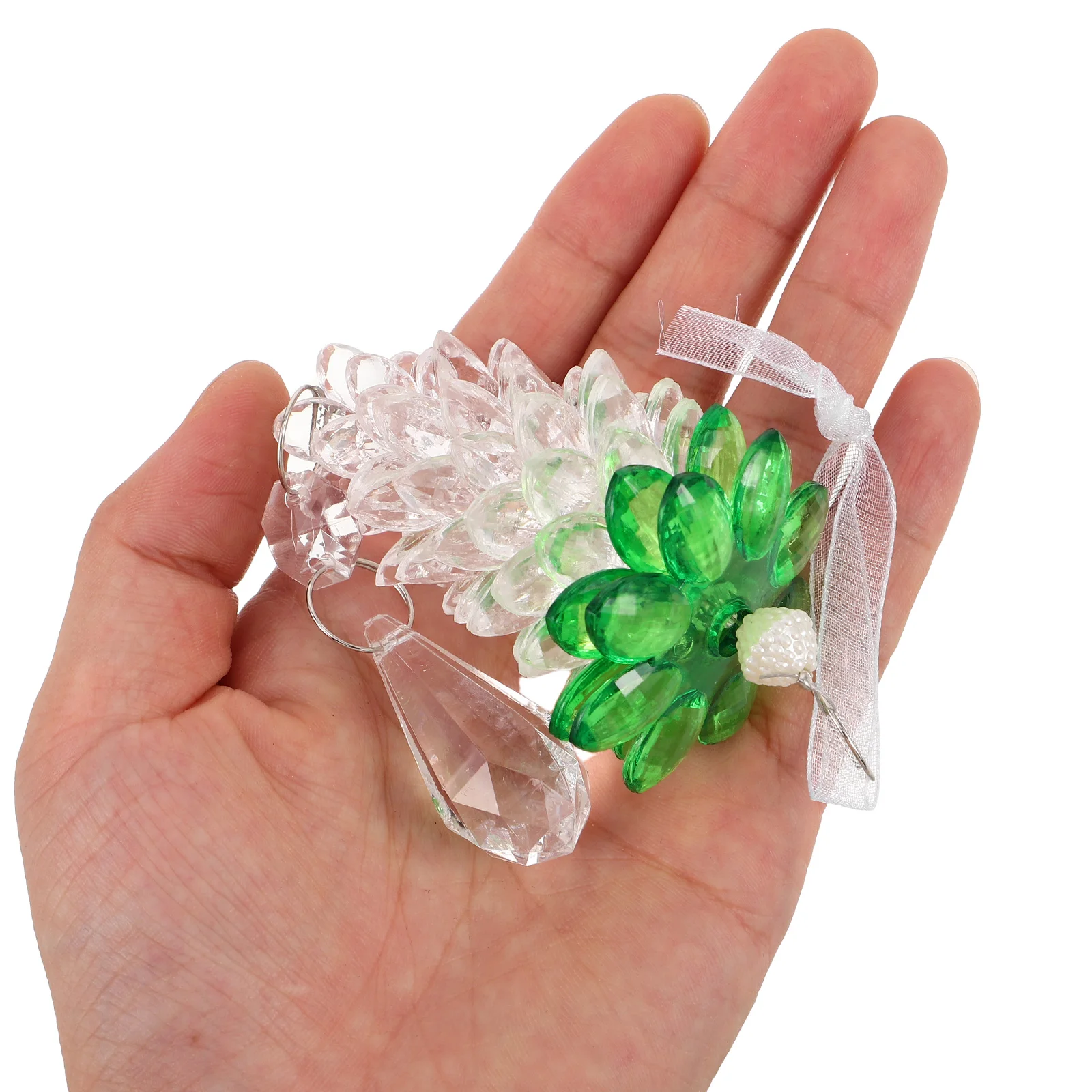 

3Pcs Clear Acrylic Pinecone Ornaments Cone Hanging Decorations Christmas Tree Rustic Holiday Decor