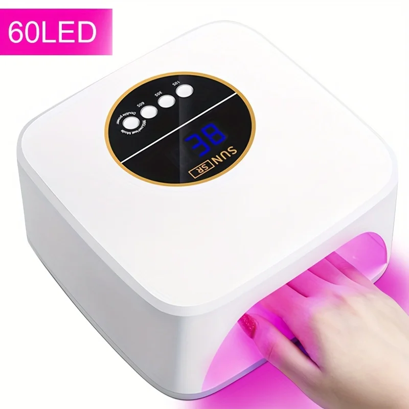 

180W UV LED Nail Lamp For Gel Nail Polish With 60 Lamp Beads Auto Sensor And 4 Timers Nail Dryer Manicure Tool