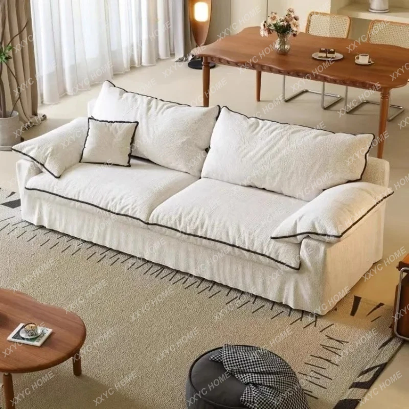 XX LMedieval style linen living room small apartment fabric sofa wabi sandy wind