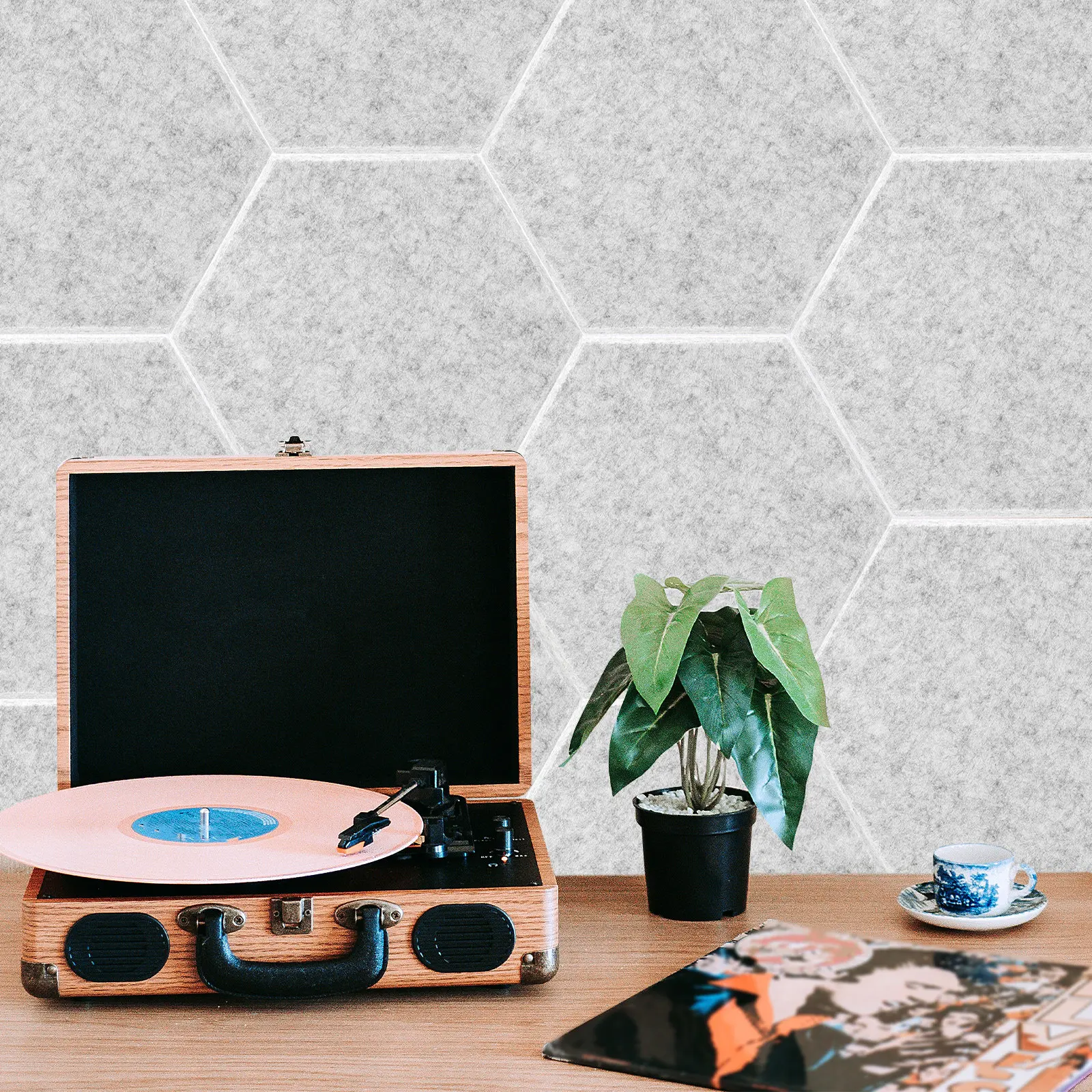 

6 шт. шестиугольных звукоизоляционных панелей из полиэфирного войлока для поглощения шума и звукоизоляции для дома и офиса