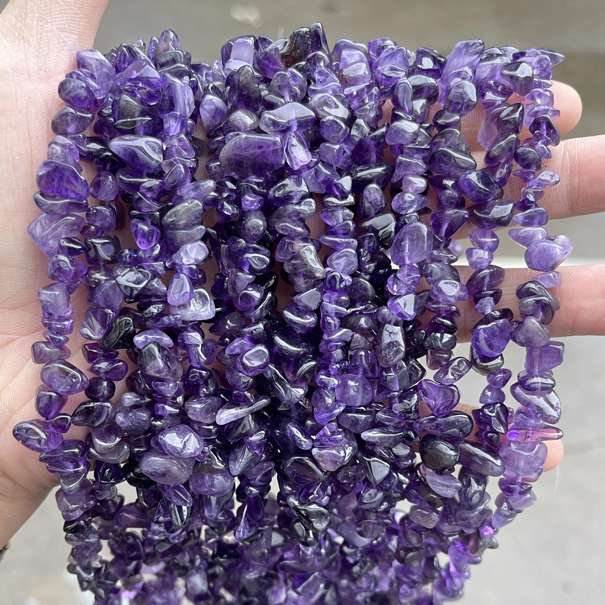 

32" Inch Natural Amethyst Pink Quartz Gravel Chip Beads Irregular Loose Crystal Bead for Jewelry Making DIY Necklace Bracelet