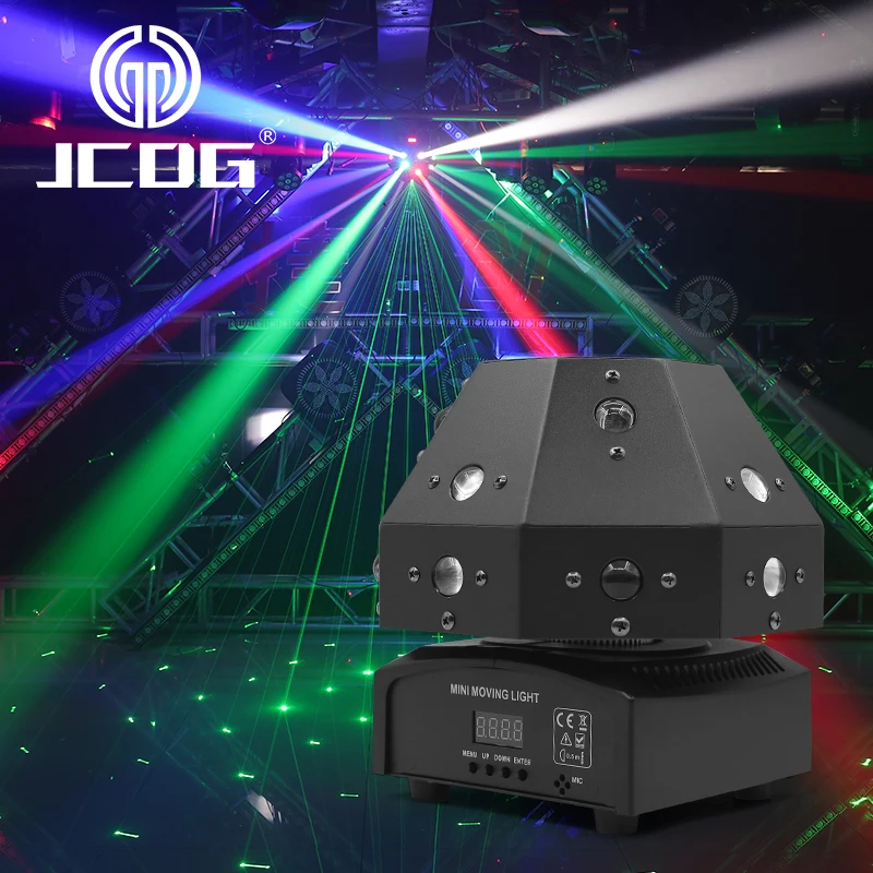 JCDG 16X3W Full Nhôm Tia Chiếu Sáng DMX512 Di Chuyển Đèn Đội Đầu Bóng Đá Đèn Laser DJ Thanh Đảng Chương Trình Sân Khấu Giáng Sinh Đèn