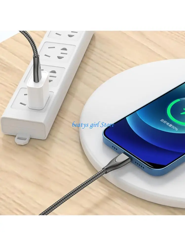 C7AB Metal Braided Cable USB To Type C 65W Power Delivery Convenient Charging Type C