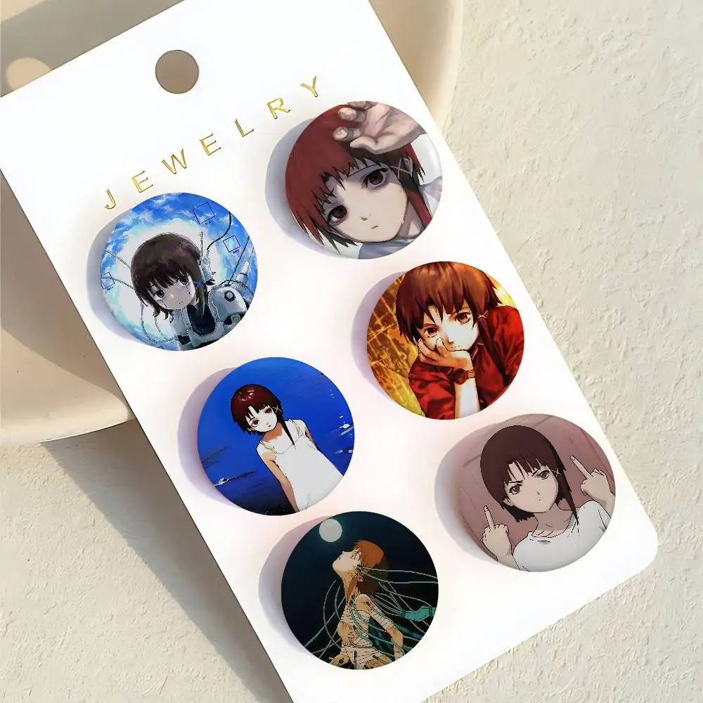 Serial Experiments Lain Minimalist Exquisite Tinplate Brooches: Sleek Badge Lapel Pins For Bag Practical Souvenir Gifts