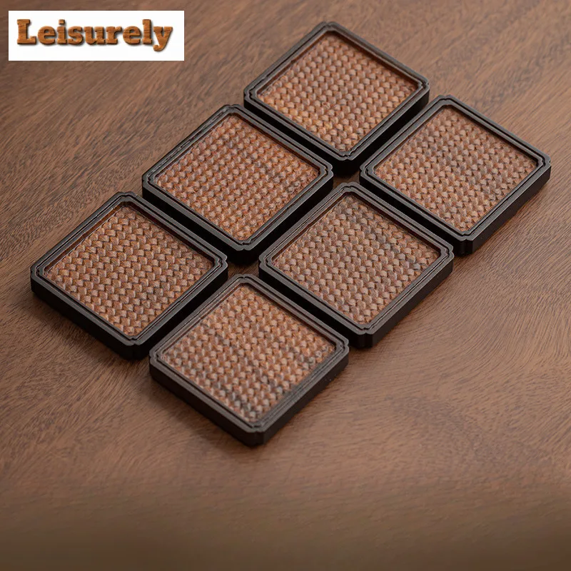 

6 шт./компл., тяжелая бамбуковая корзина, подставка для чашки с рисунком, квадратный круглый держатель для чашки, термостойкие салфетки, коврик для чашки, коврик для кружки, чайная посуда