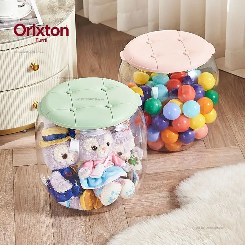 Multipurpose Doll Storage Stool - Plush Toy Organizer with Seat, Kids' Storage Bench for Bedroom,Stuffed Animals & Toys