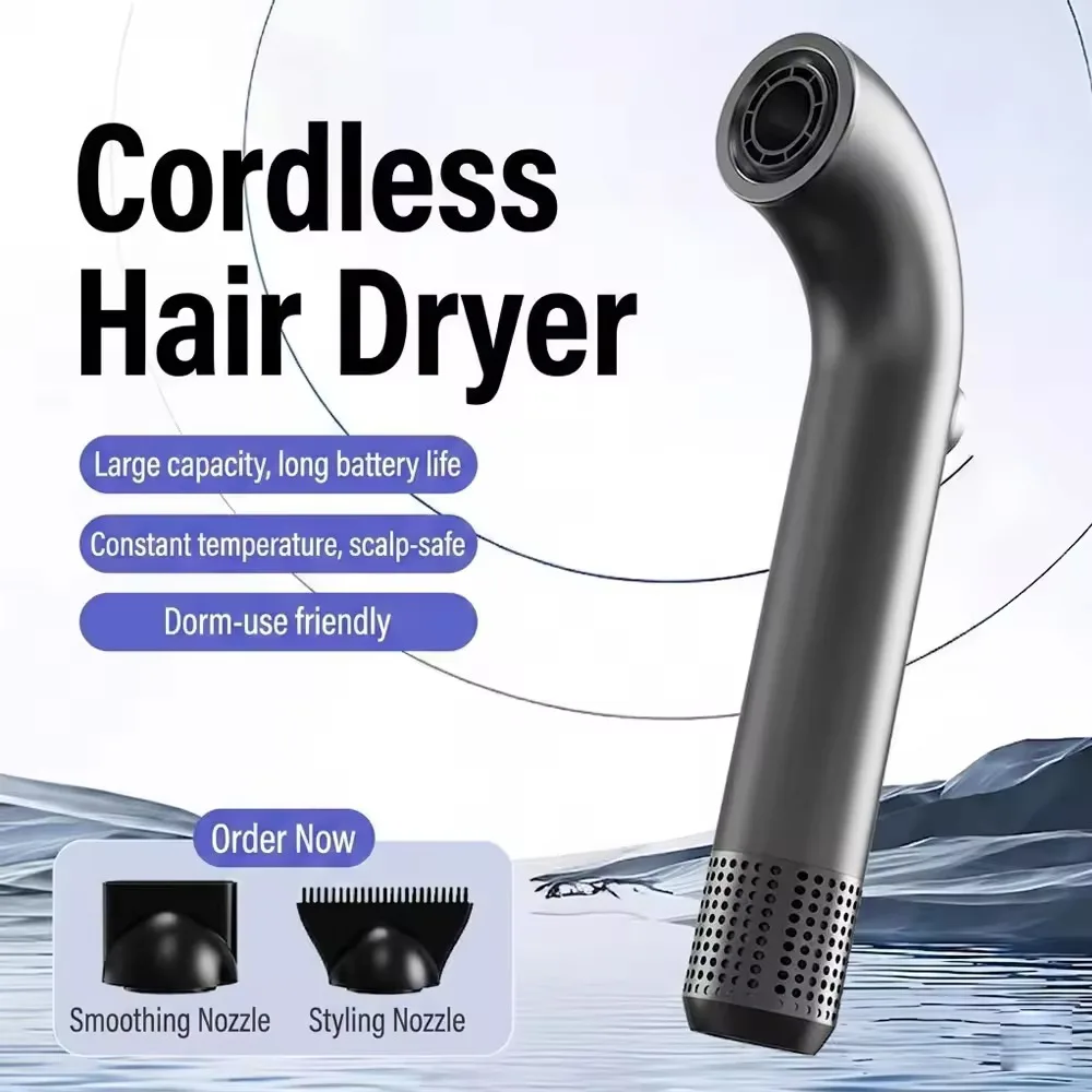 High End Cordless Hair Dryer High Speed Portable Hair Dryer Large Battery Capacity Fast Drying Salon Professional OEM