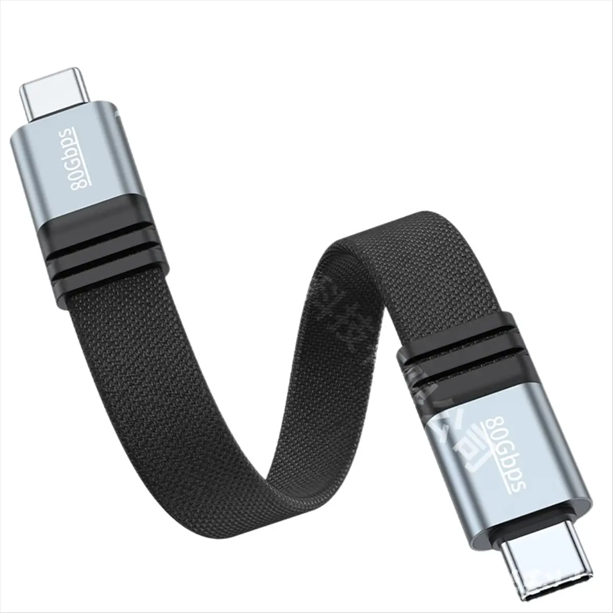 SWXF USB4 Dual Type-C Full-Function Data Cable 80Gbps Power Bank Short Line PD240W Fast Charge 15cm Braided Process