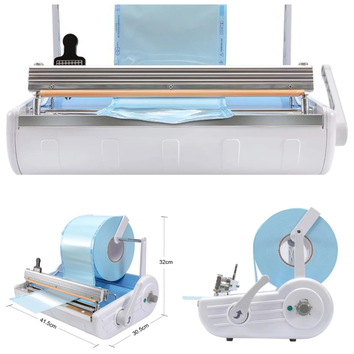 Model 80 Sterilization Bag Sealer with Bracket 500W 220V 50Hz, Medical Packaging Sealing Machine Max Sealing Width 0-250mm