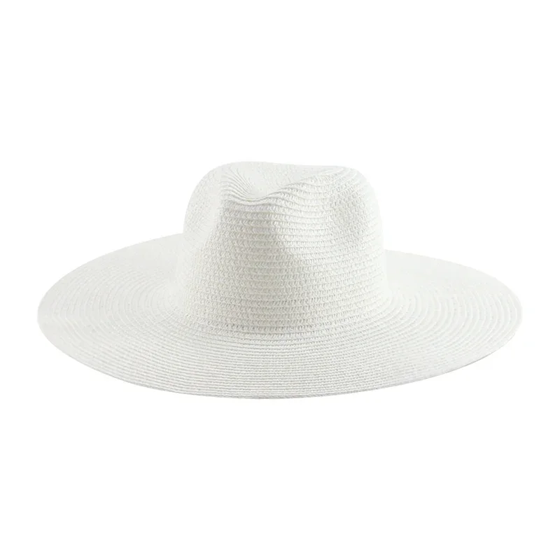 Women Hats Big Brim 11cm Men Women Khaki White Black Straw Hats Sun Protection Beach Women Summer Bucket Hats Sombreros De Mujer