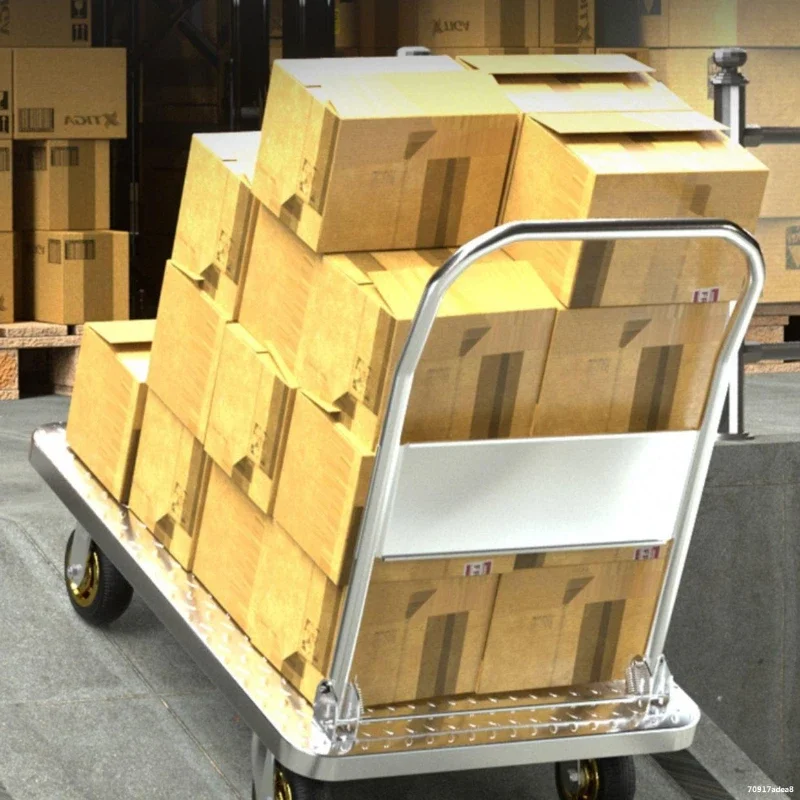 Exquisite Multi-functional Steel Plate Flatbed Truck, Folding Trolley, Pulling Trolley