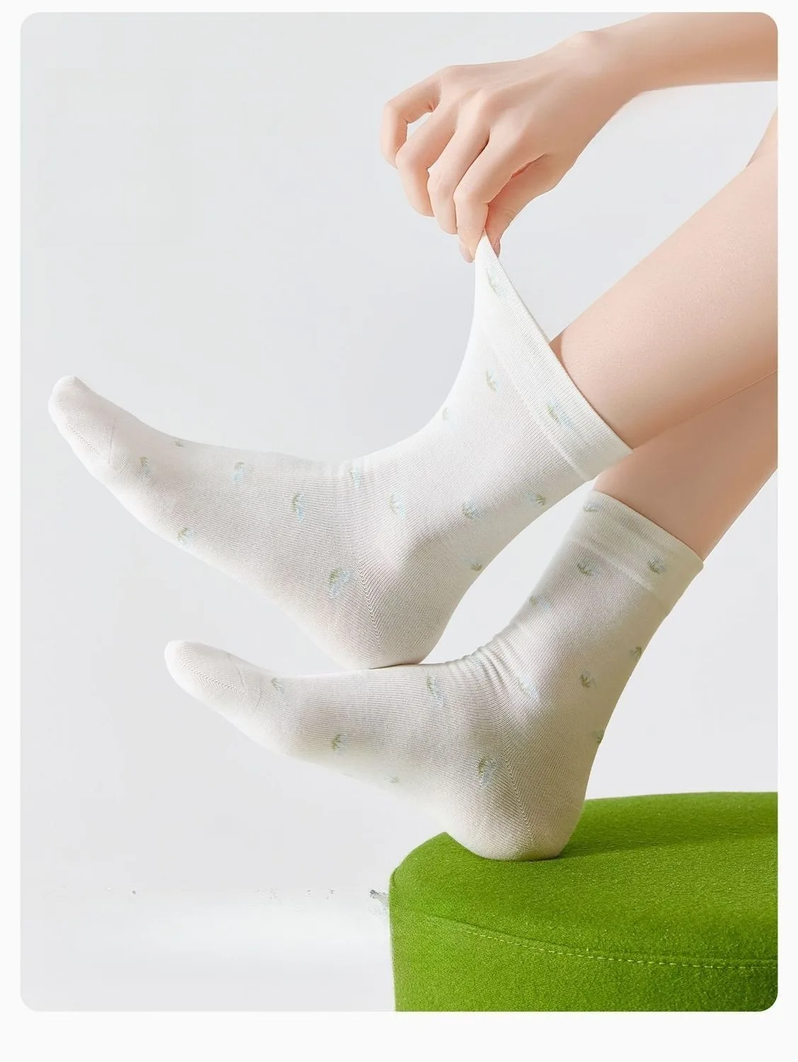 Neue Damen-Socken-Sets aus 100 % Baumwolle für Frühling, Herbst und Winter, mit Blumenmuster, mittellang, niedliche kurze Socken für Damen – Detail 6