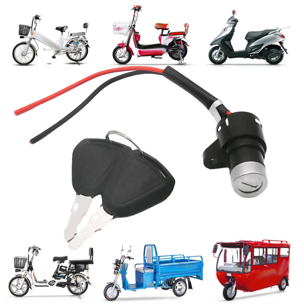 1x Bike Ignition Switch Entertainment Key Electric Outdoor Cycle Biking For E-Bicycle Scooter Motorcycles Power Lock Replacement - view 3