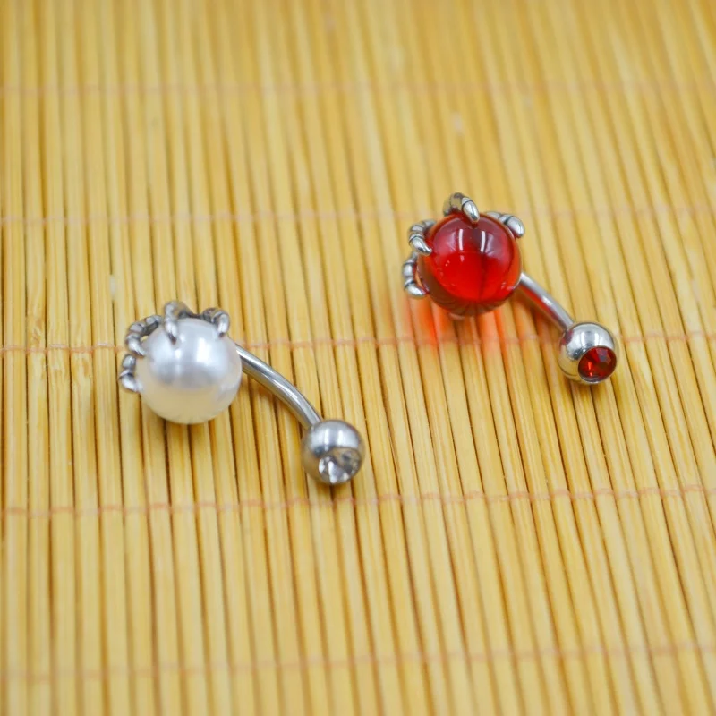 10PCS Surgical Steel CZ Navel Belly Button Bar Internally Threaded Navel Rings Body Piercing Jewelry