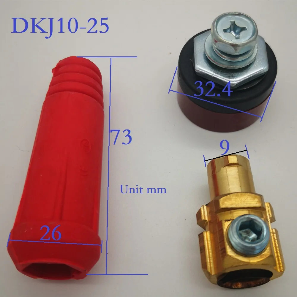 Welding machine quick plug socket welding wire pure copper connector 10-25 European style quick plug terminal terminal accessori