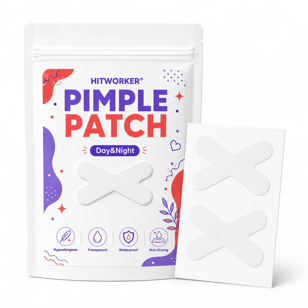 10PCS Extra Large Pimple Cover Patches, Clear-Look Hydrocolloid Beauty Patches For Day And Night Use, Easy Peel Spot Cover