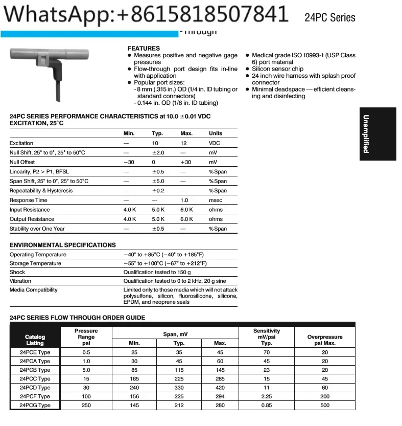 24PCFFA2G pressure sensor original genuine product
