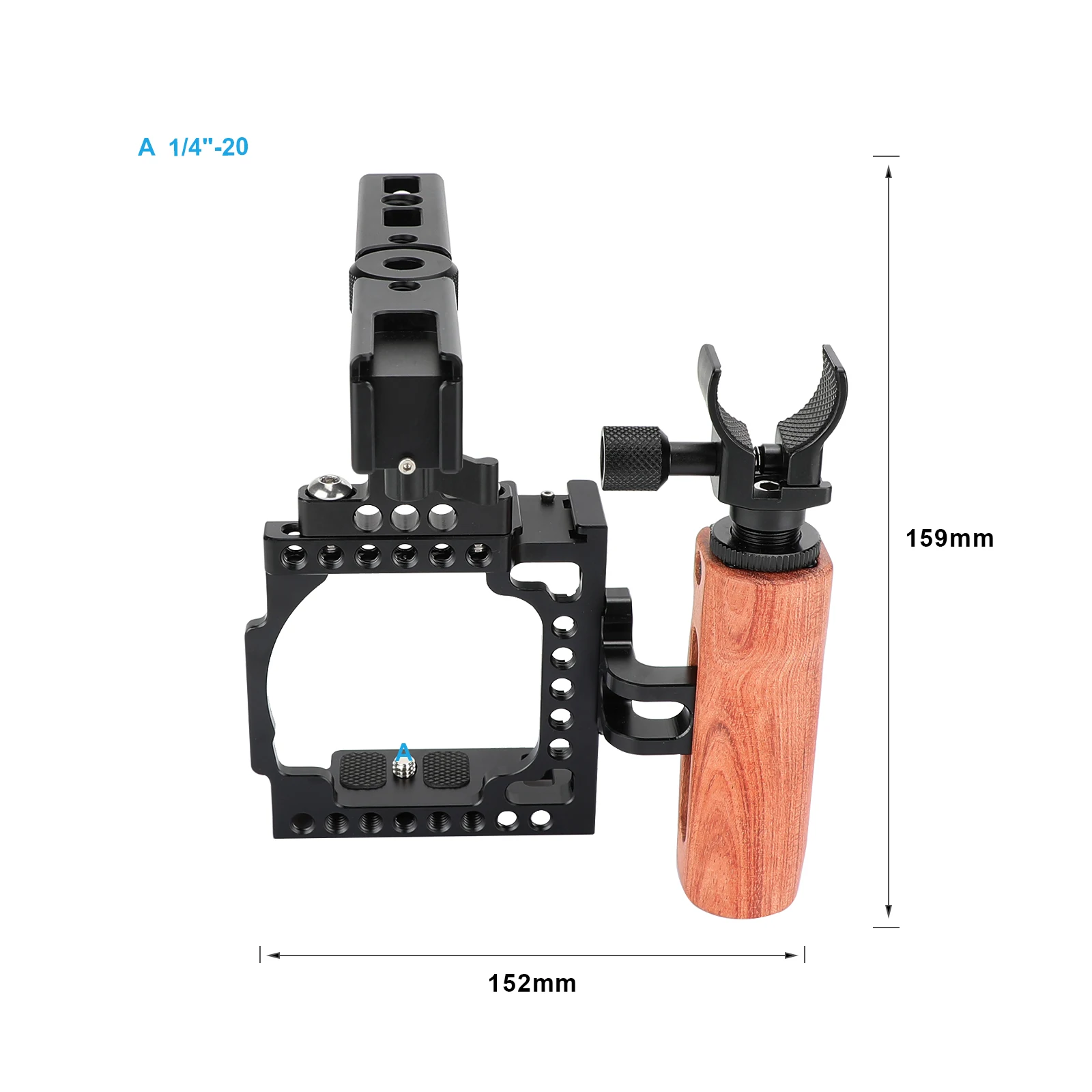 SZRIG Camera Cage & Top Handle Cheese Handle with 15mm Rod Clamp & Shoe Mount For Sony A6000 A6300 A6400 A6500 A6600 4K