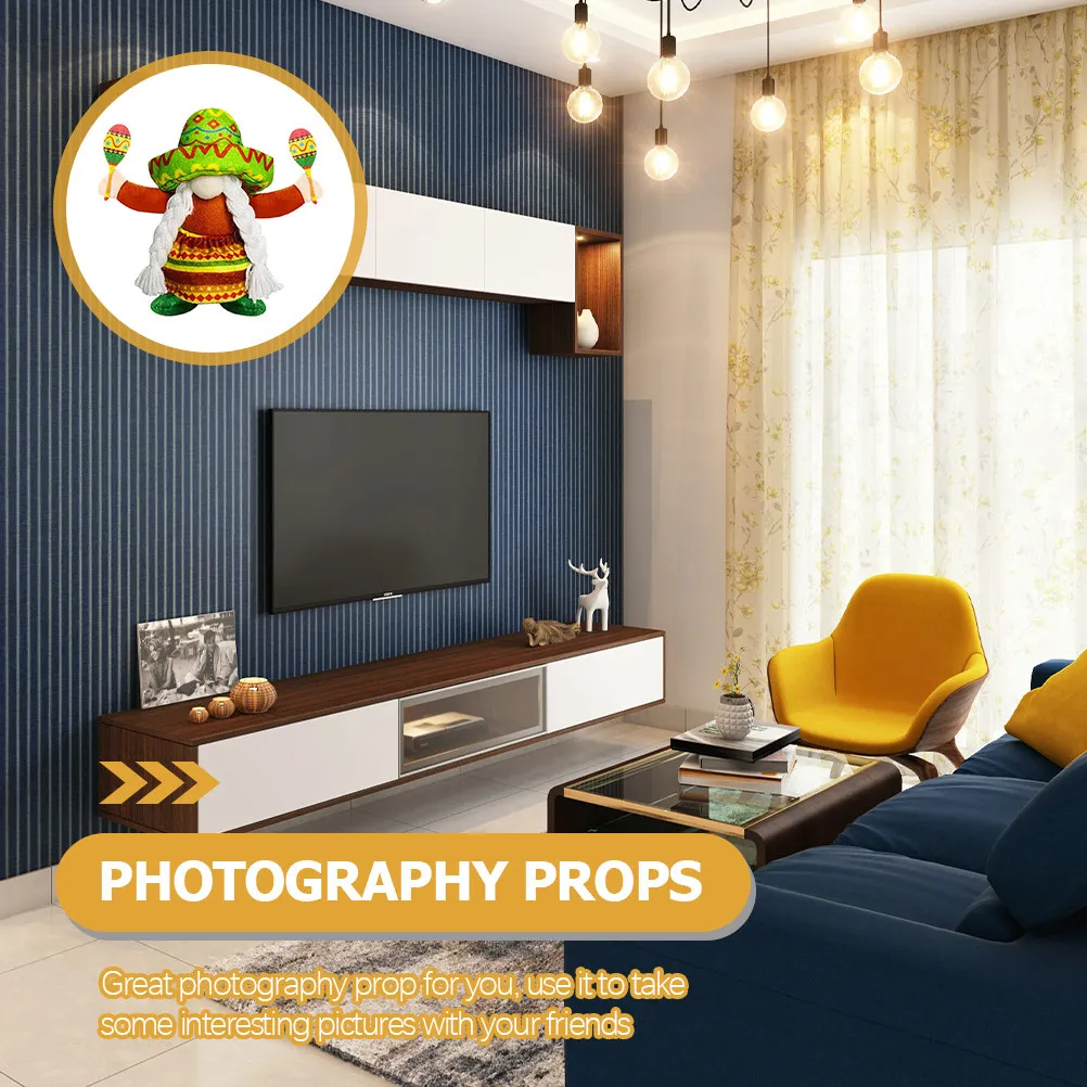 

Декоративная фигурка гнома в гавайском стиле с соломенной шляпой (Мексика), украшение для дома, праздничный подарок, украшение для летней вечеринки, для создания веселой атмосферы, для рабочего стола и полок