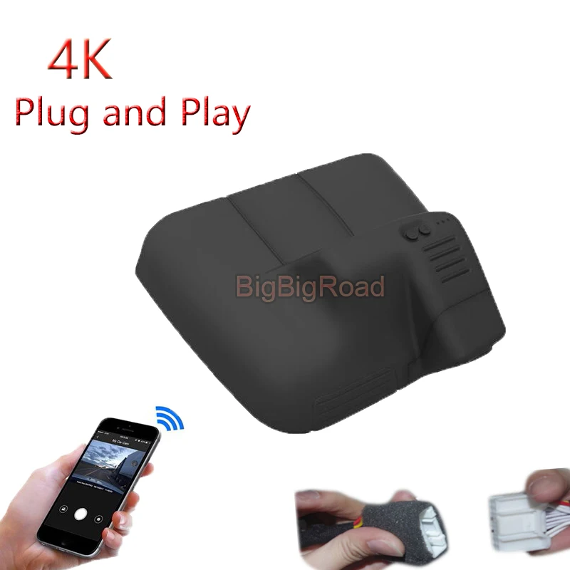 4K Plug And Play For HONGQI HS5 2019 2020 2021 2022 Car Video Recorder Wifi DVR Dash Cam Camera FHD 2160P