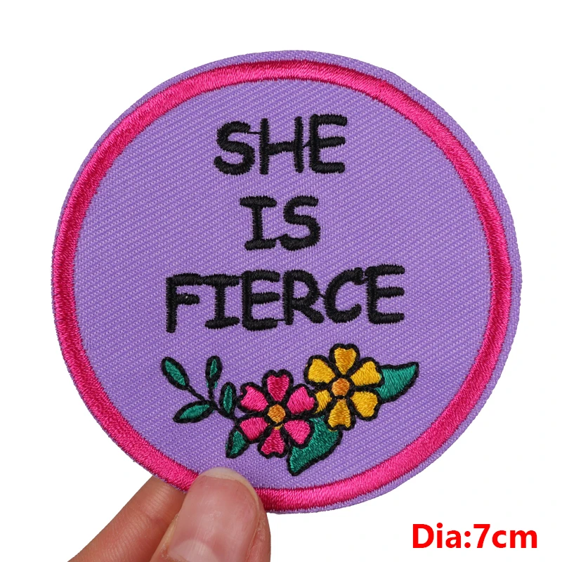 Girl Power/Feminist Embroidery Patch Iron On Patches For Clothing thermoadhesive Patches On Clothes Jacket Embroidered Stickers