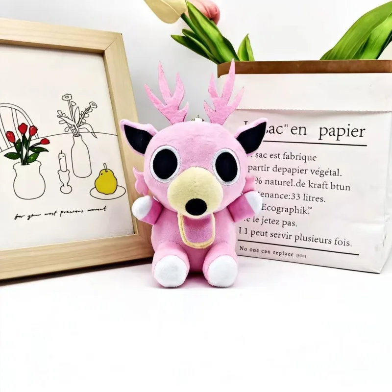 New 99Nights Horror Game Pendant Plush Doll Toy 15/25CM Cartoon Cute Soft Pink Elk Plush Doll Toy Periphery For Kid Gift