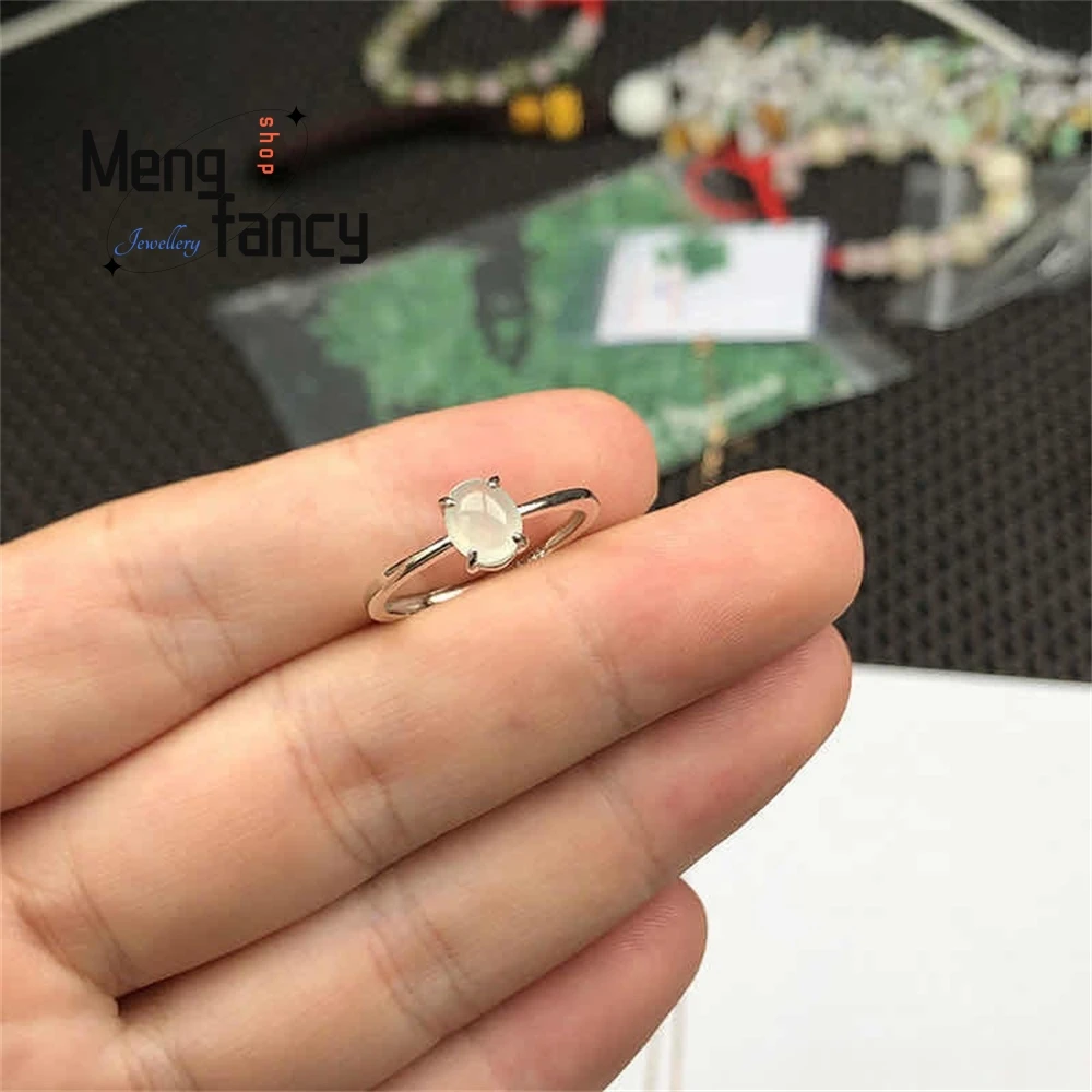 

New Ethnic-Style Egg-Faced Chalcedony Ring Is Simple Small Flexible And Adjustable For Girls Fashion Jewelry Best Selling Luxury