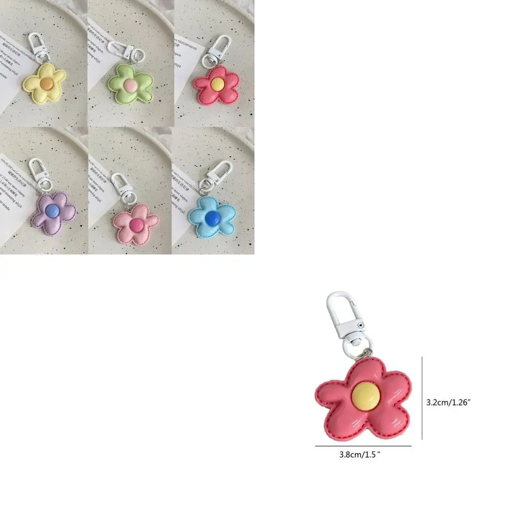 Flower Pendant Keychain DIY Chains Keyring Accessories Jewelry for Ladies