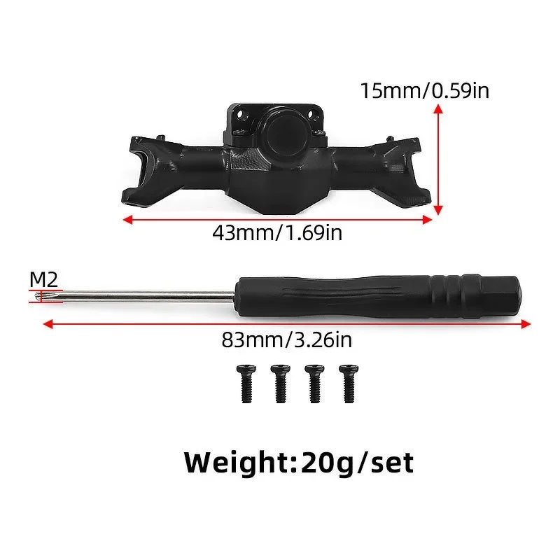 Metal Front & Rear Integrated Portal Axle for Axial 1/30 SCX30 Wrangler/Ford Bronco/Chevrolet K10 RC Cralwer Upgrade Patrs