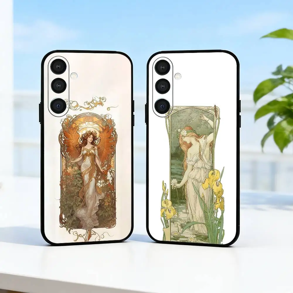 ART A-Alphonse M-Mucha  Phone Case For Samsung  A73,72,71,53,52,51,22,91,80, Soft Black Cover