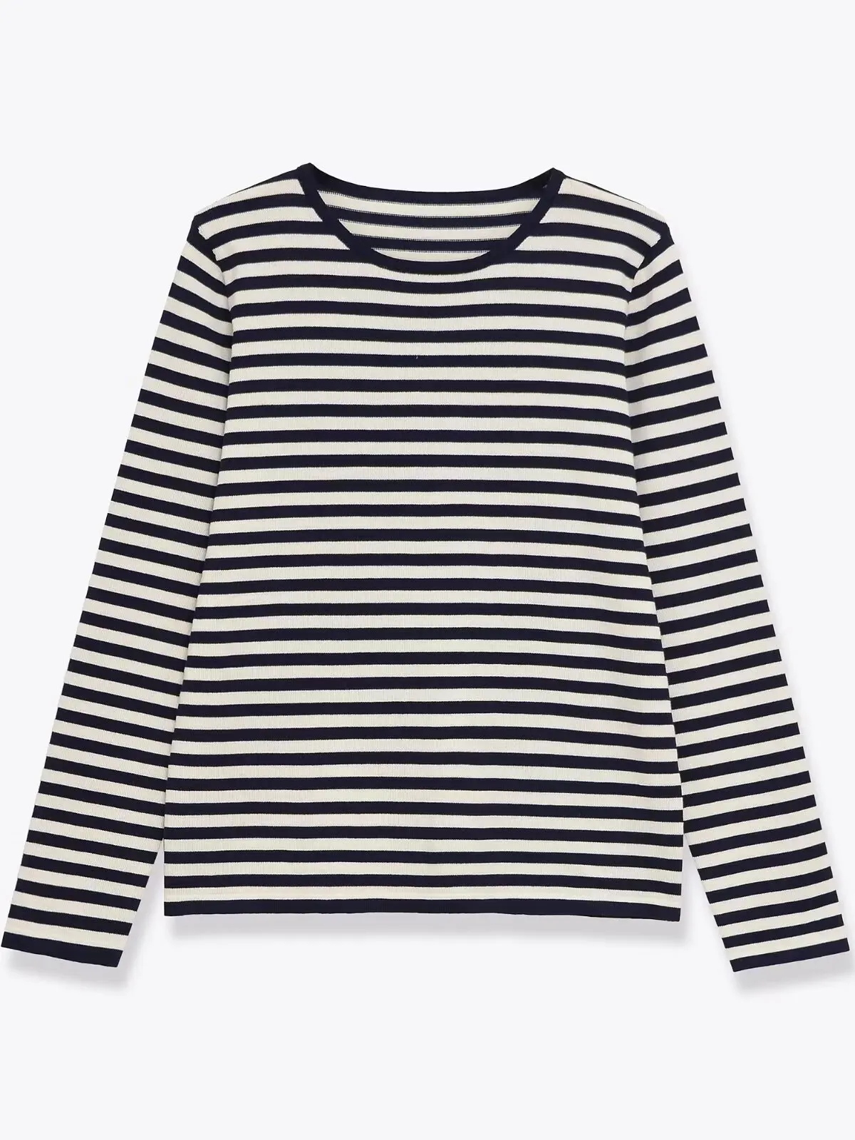 

Fall 2025 New Arrival Women's Sexy Lazy Vintage round Ne Long Sve Blue Stripe Knitwear Comfortable Loose Fit Polyester F...