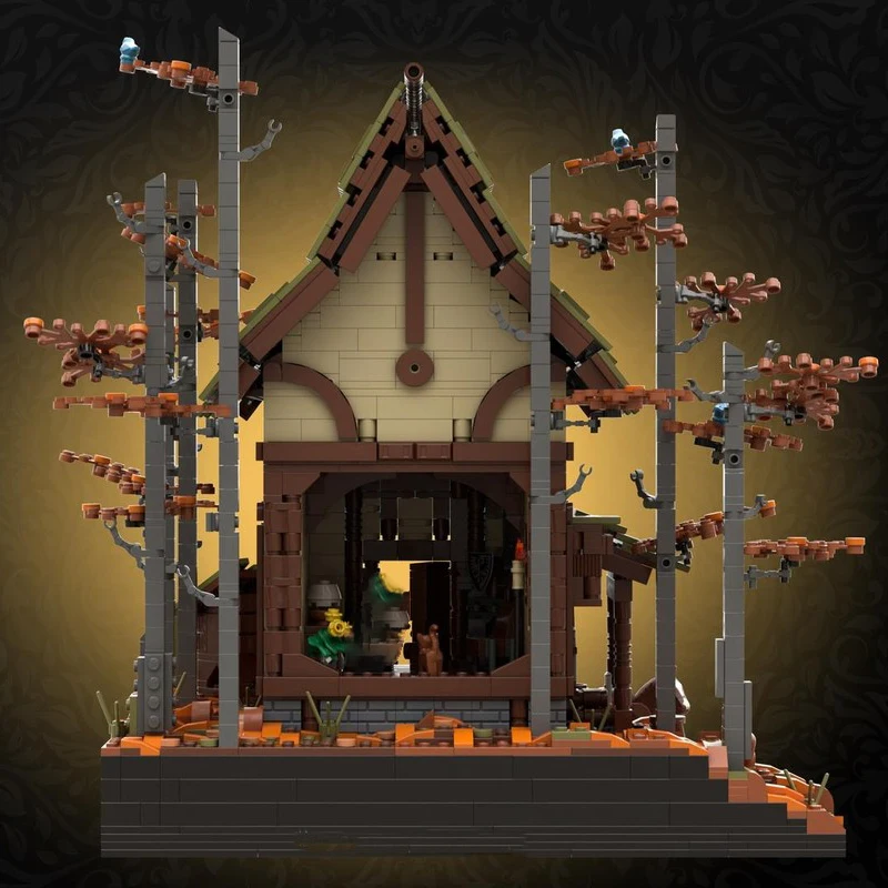 Moc Bouwstenen Welkom Thuis - Middeleeuws Kasteel Model Technologie Modulair Modelblokken Kerstset DIY Speelgoed Bouwcadeau