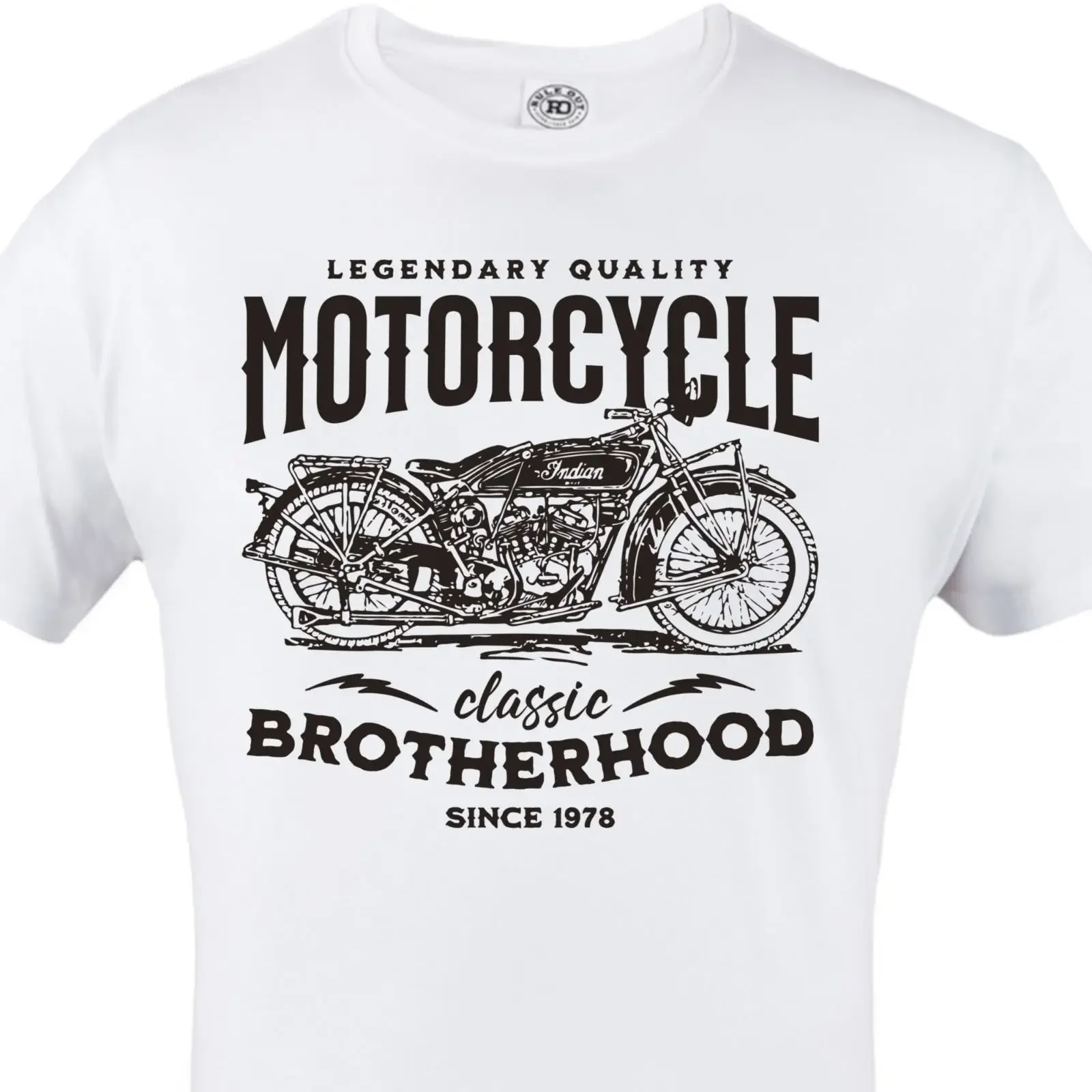 Herren T Shirt Motorrad Vintage Biker Brotherhood Geschenk Maenner Classic vintage Washed Comfortable Breathable Slightly homme
