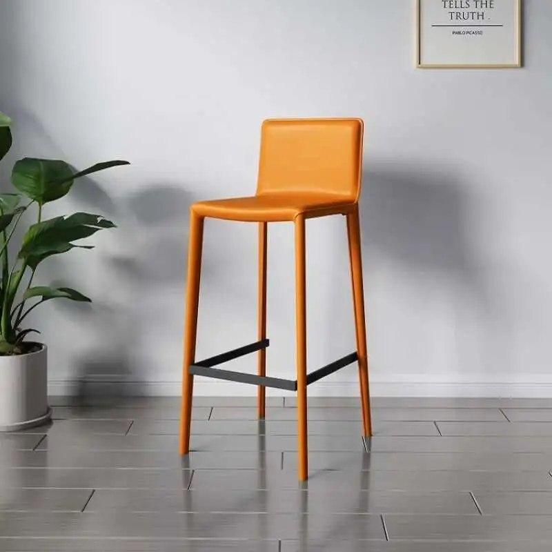 

Эргономичный стул, кожаный барный стул, уличные элегантные высокие стулья, скандинавские вечеринки, шезлонг, табурет, стойка, роскошная барная мебель