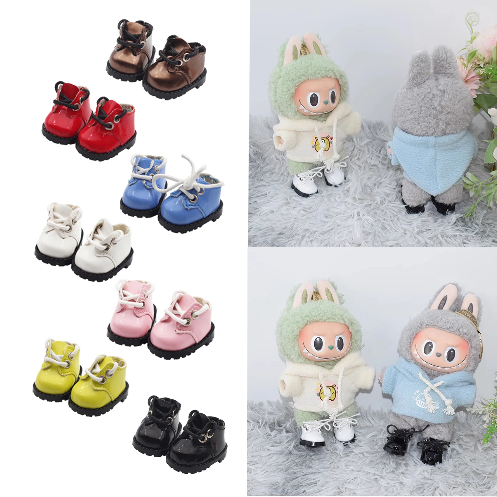 Labubu Macaron Doll Shoes (3.8*2.3cm)   Labubu V1 Labubu V2 Shoes &Monchhichi &StellaLou  LinaBell &10cm EXO /Cotton Doll Finger