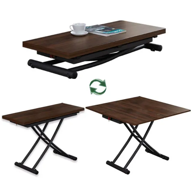 Modern Style Wood Top Easy Storage Coffee Tables Space Saving Furniture Transforming Lifting Small Dining/Coffee Table