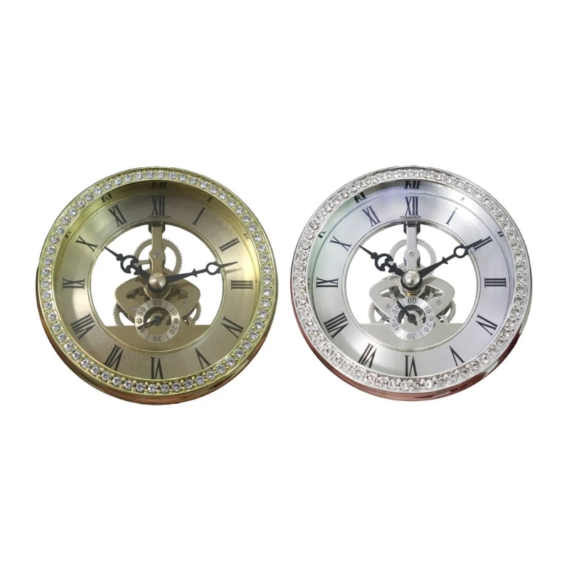 2024 New Modern 100mm Desk Clock with Crystal Inlay, Quiet Movement Interior Decoration