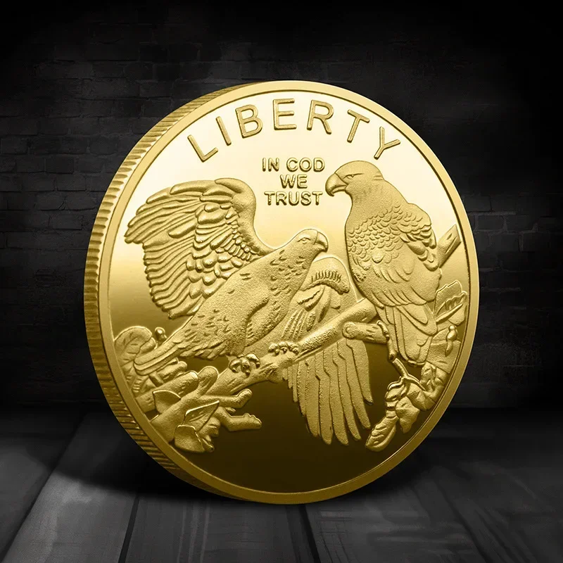 Souvenir Coin American Eagle of Liberty Commemorative Coin Double Eagle Lucky Gold Silver Coin Commemorative Medal