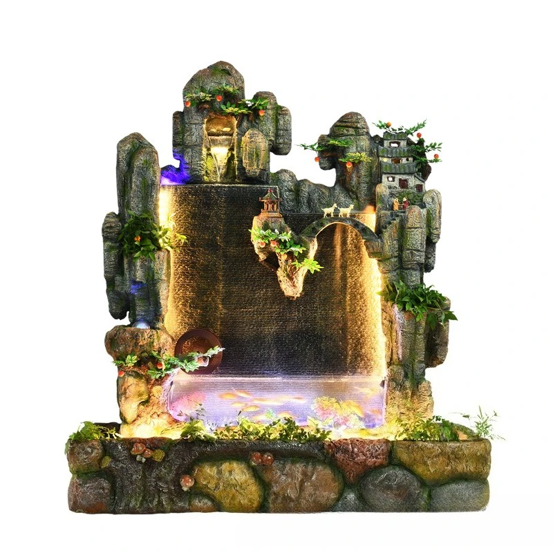 Large rockery flowing water ornament living room office floor decoration