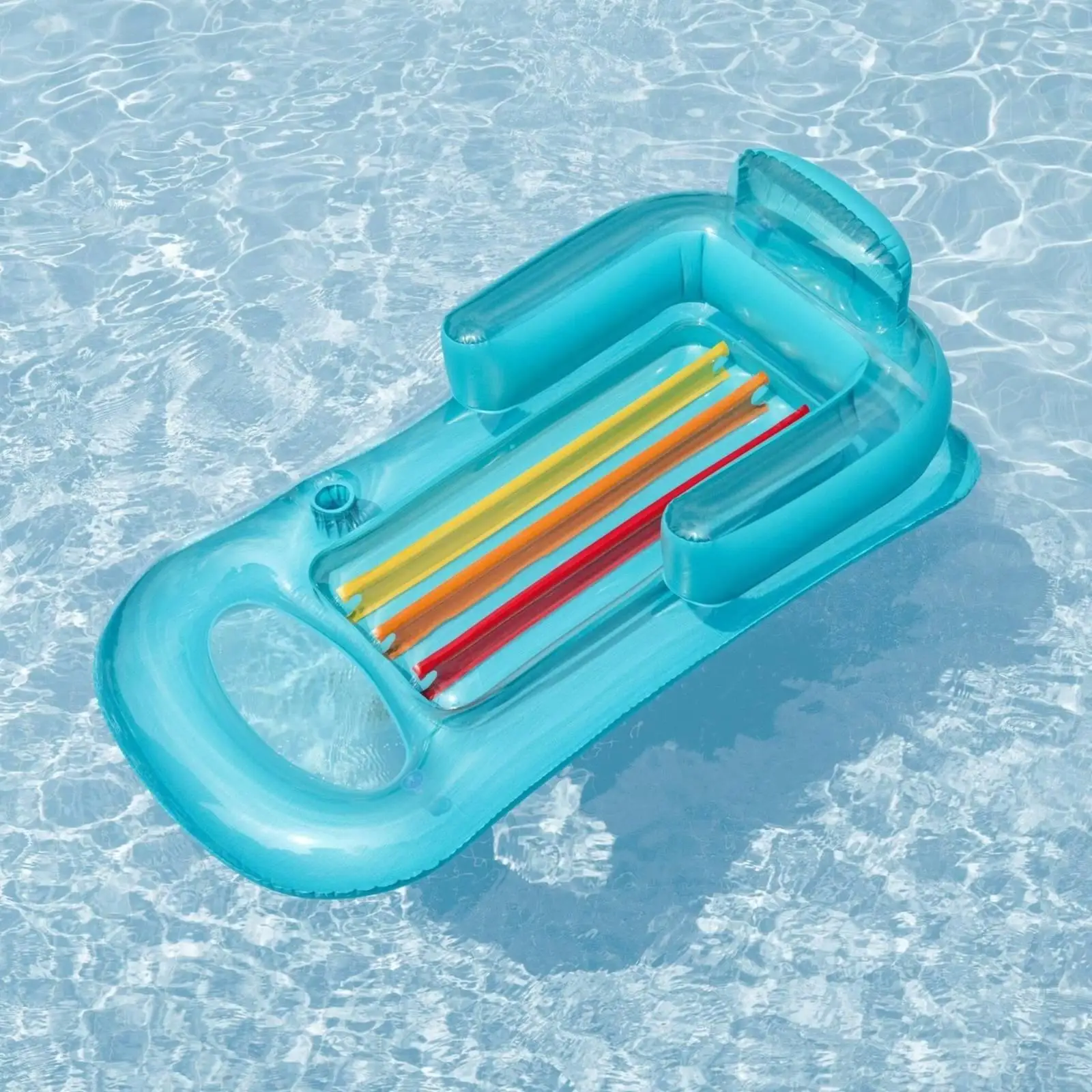 Sturdy 0.23mm PVC Inflatable Pool Lounger with Curved Foot Area and Double Air Compartment for Adults