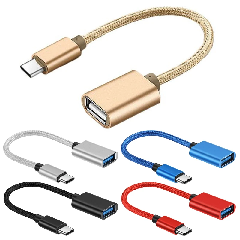 สายเคเบิลอะแดปเตอร์ OTG Type-C To USB 2.0 OTG Adapter Connector สำหรับ Macbook Air โทรศัพท์มือถือ USB2.0ประเภท C OTG สายอะแดปเตอร์