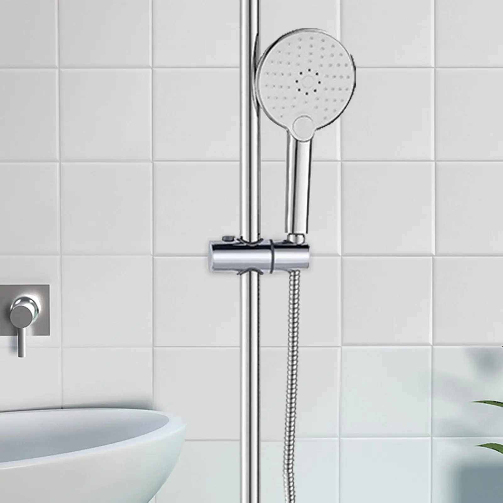 Shower Head Holder Adjustable Universal Slide Bar Shower Head Holder Replacement Easy To Install Bathroom Accessories view 4