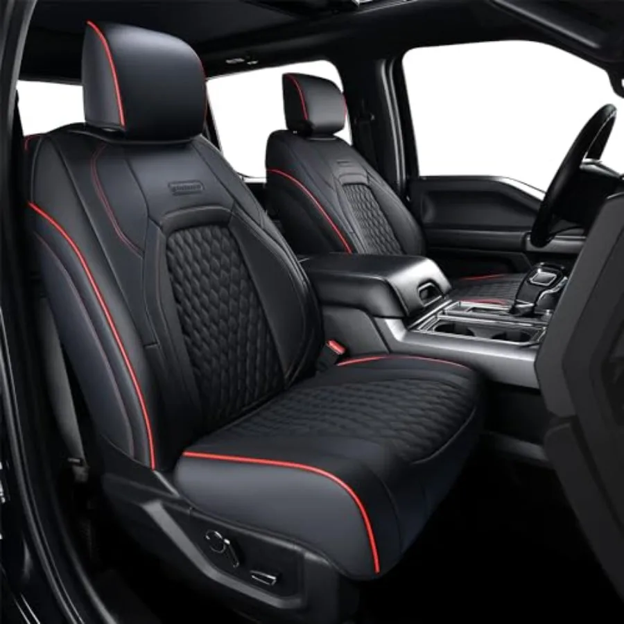 

Полный комплект кожаных чехлов для сидений автомобиля F150, водонепроницаемые автомобильные чехлы для легковых автомобилей, внедорожников и пикапов, совместимые с моделями 2015-2020 годов.