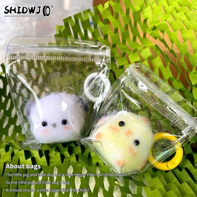 1pcs Sticky Squishy Mini Chick Pig Dog Stress Relief Toy Cute Animal Relief Squeeze Silicone Pinch Toy Keychain Bag Pendant