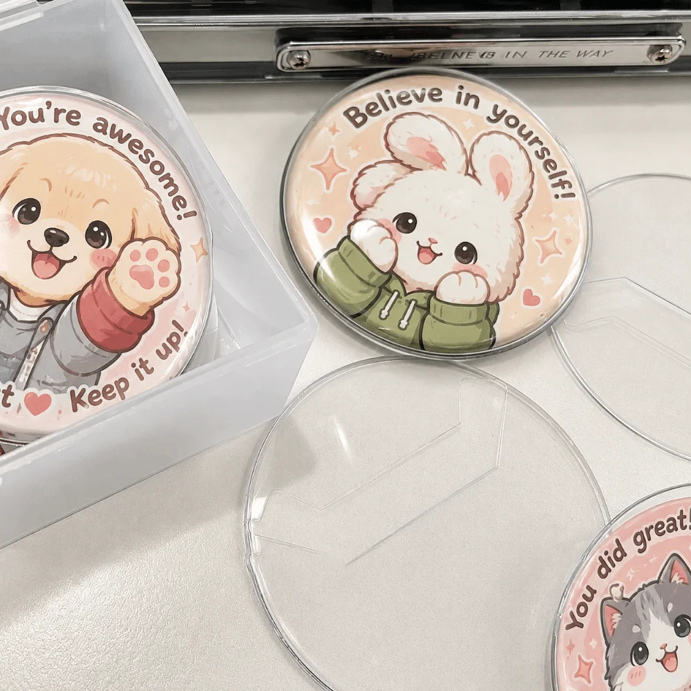 30PCS Transparent PVC Badge Protector Case 63/70/83mm Dustproof Anime Badge Sleeve Pin High-Protection Round Display Cover